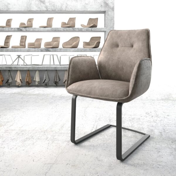 Křeslo Zoa-Flex Taupe Vintage Cantilever Flat Černá