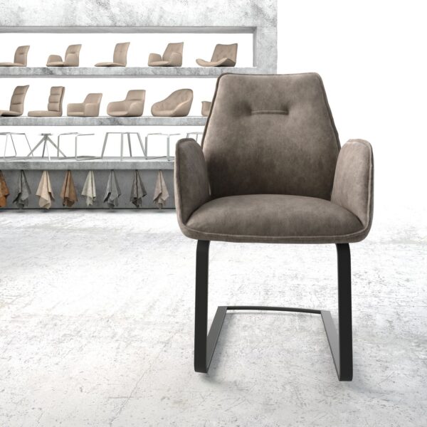 Křeslo Zoa-Flex Taupe Vintage Cantilever Flat Černá