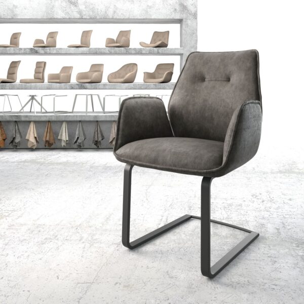 Křeslo Zoa-Flex Anthracite Vintage Cantilever Flat Černá