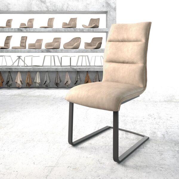 Jídelní židle Xantus-Flex Béžová Vintage Cantilever Flat Černá