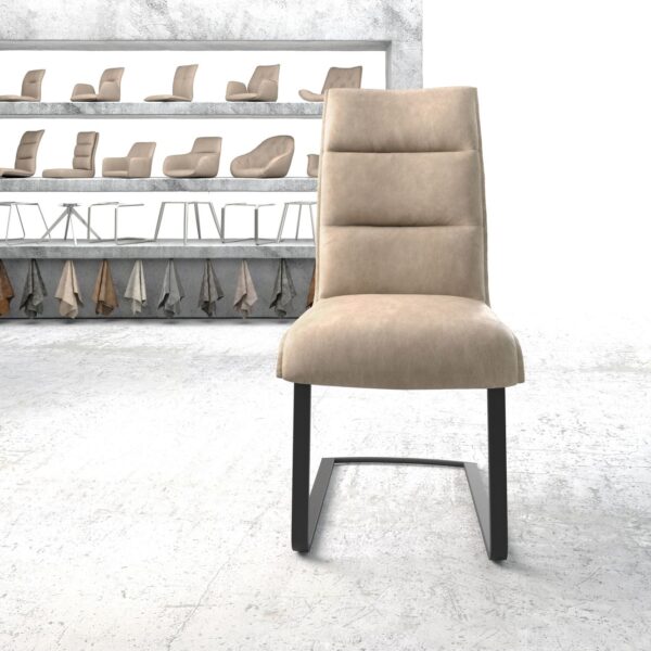 Jídelní židle Xantus-Flex Béžová Vintage Cantilever Flat Černá