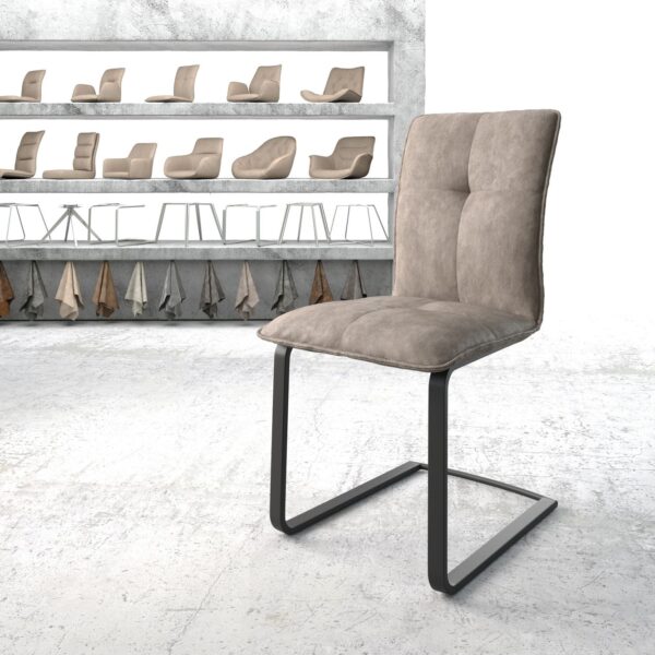 Jídelní židle Maddy-Flex Taupe Vintage Cantilever Flat Černá