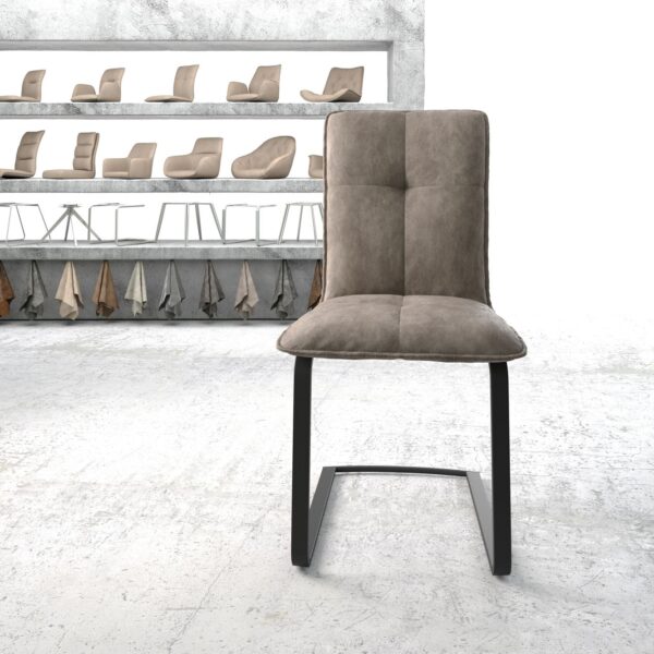 Jídelní židle Maddy-Flex Taupe Vintage Cantilever Flat Černá