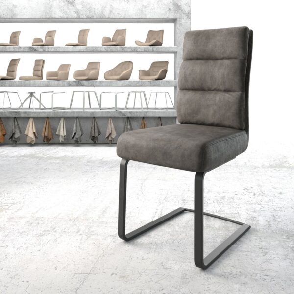 Jídelní židle Pela-Flex Anthracite Vintage Cantilever Flat Černá