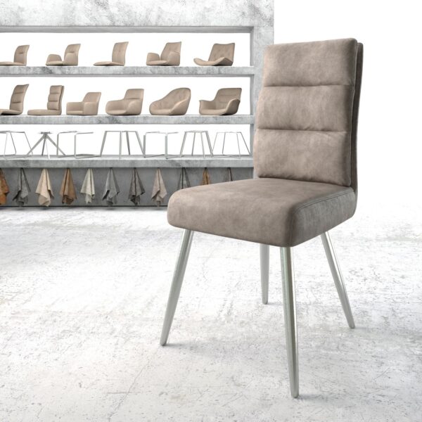 Jídelní židle Pela-Flex Taupe Vintage 4-nohá kuželová nerezová ocel