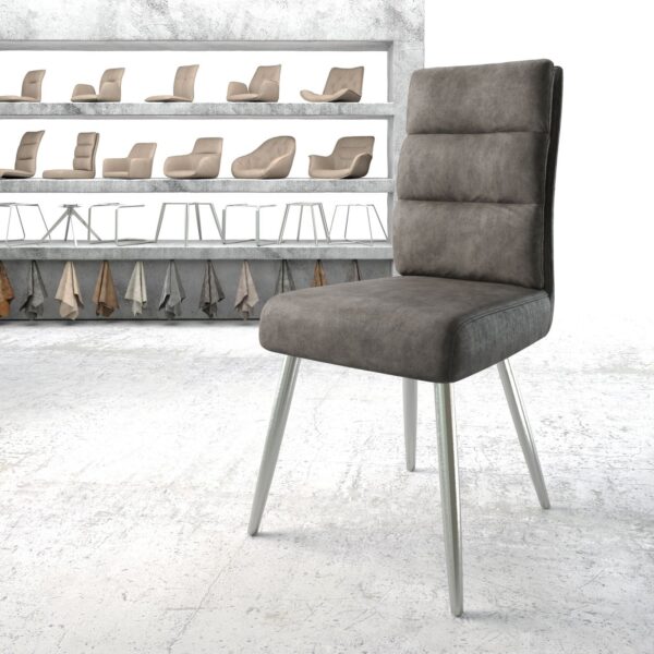 Jídelní židle Pela-Flex Anthracite Vintage 4-nohá kuželová nerezová ocel