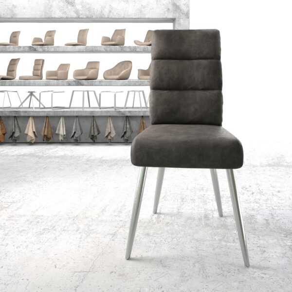 Jídelní židle Pela-Flex Anthracite Vintage 4-nohá kuželová nerezová ocel
