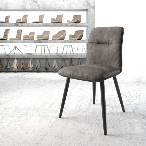 Jídelní židle Vinjo-Flex Anthracite Vintage 4-nohá kónická Černá