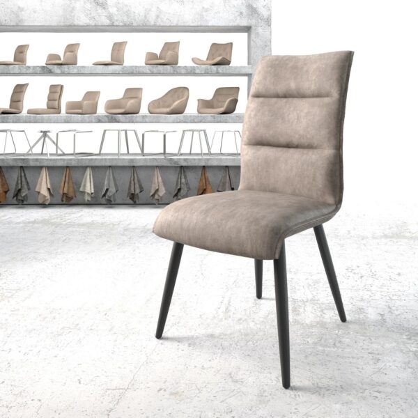 Jídelní židle Xantus-Flex Taupe Vintage 4-nohá kónická Černá