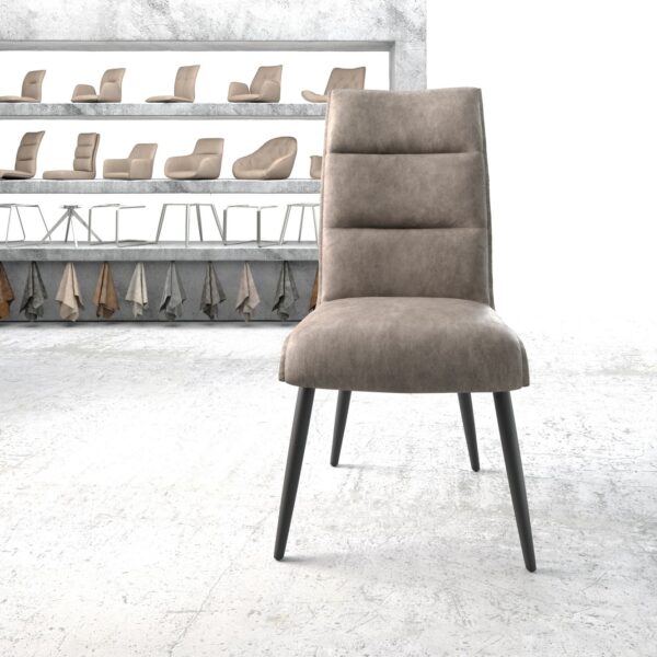 Jídelní židle Xantus-Flex Taupe Vintage 4-nohá kónická Černá