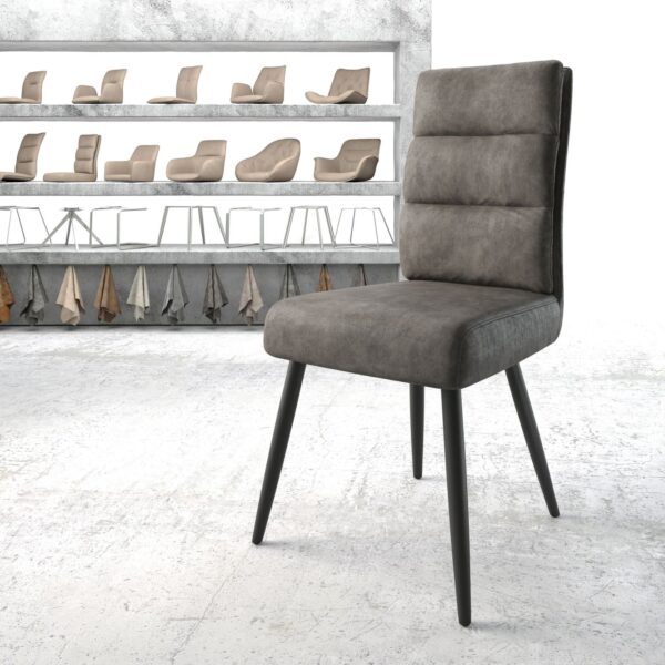 Jídelní židle Pela-Flex Anthracite Vintage 4-nohá kónická Černá