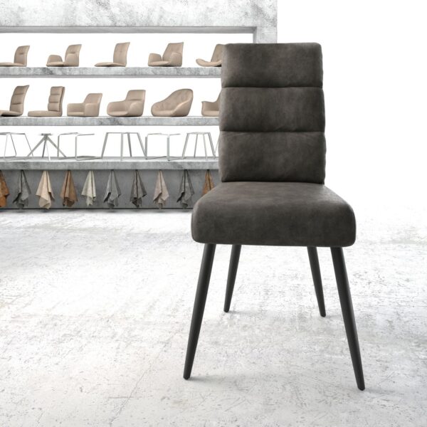 Jídelní židle Pela-Flex Anthracite Vintage 4-nohá kónická Černá