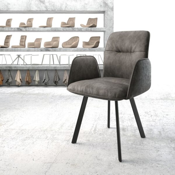 Křeslo Vinja-Flex Anthracite Vintage 4-nohý ovál Černá