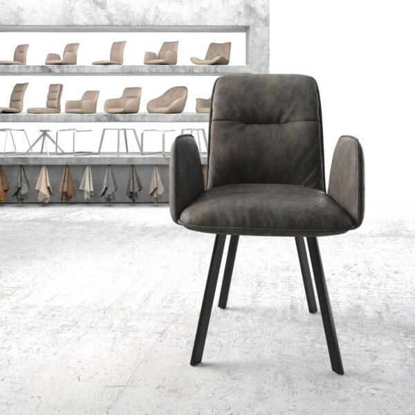 Křeslo Vinja-Flex Anthracite Vintage 4-nohý ovál Černá