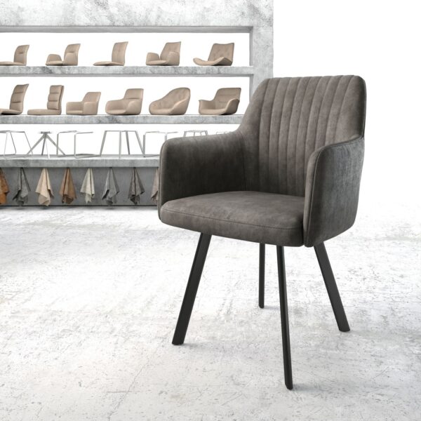 Křeslo Greg-Flex Anthracite Vintage 4-nohý ovál Černá