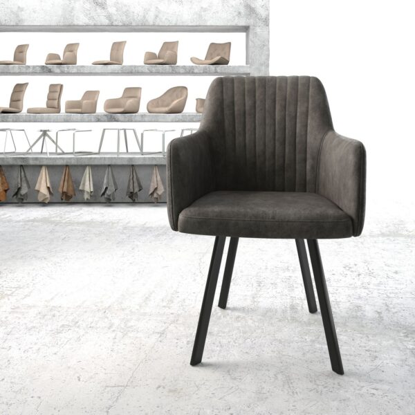 Křeslo Greg-Flex Anthracite Vintage 4-nohý ovál Černá