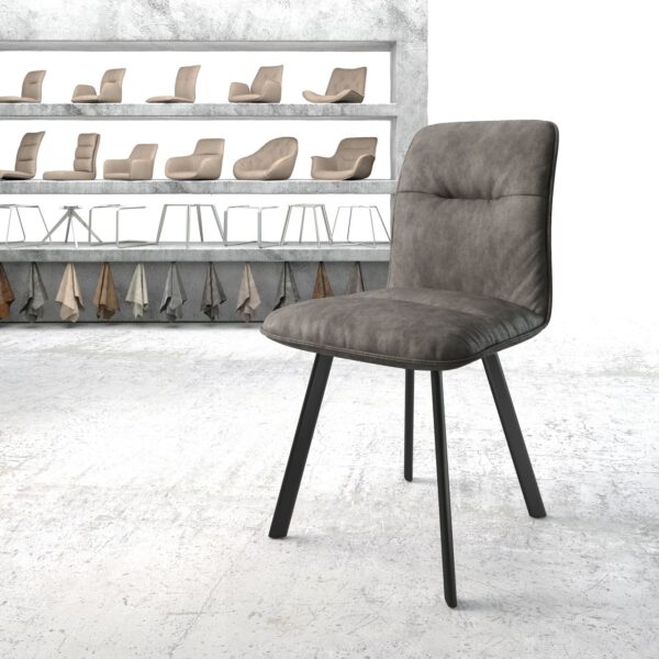 Jídelní židle Vinjo-Flex Anthracite Vintage 4-nohá oválná Černá