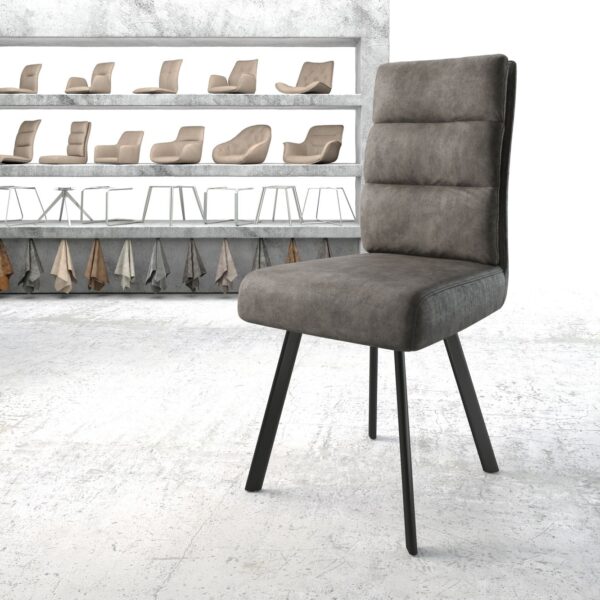 Jídelní židle Pela-Flex Anthracite Vintage 4-nohá oválná Černá