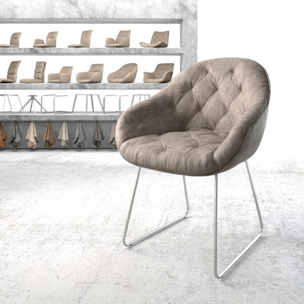 Křeslo Gaio-Flex Taupe Vintage nerezový rám s ližinami