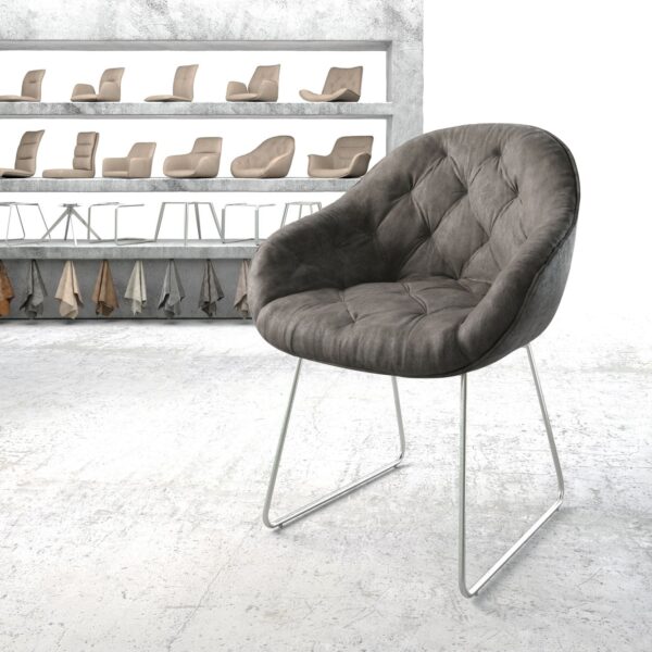 Křeslo Gaio-Flex Anthracite Vintage nerezový rám s ližinami