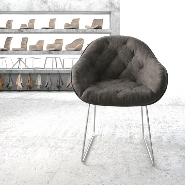 Křeslo Gaio-Flex Anthracite Vintage nerezový rám s ližinami
