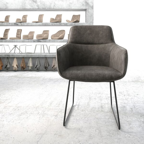 Jídelní židle Pejo-Flex antracitová vintage černá podnož