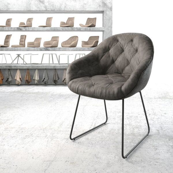 Křeslo Gaio-Flex Anthracite Vintage Skid Rám Černá