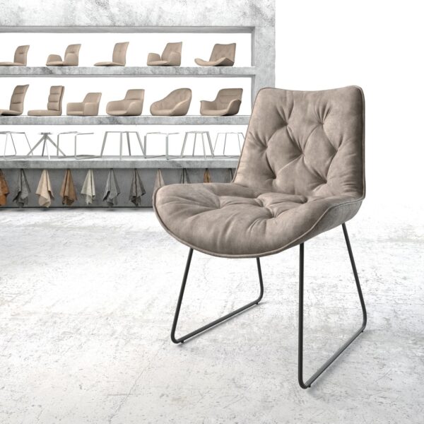 Jídelní židle Taimi-Flex Taupe Vintage Skid Rám Černá