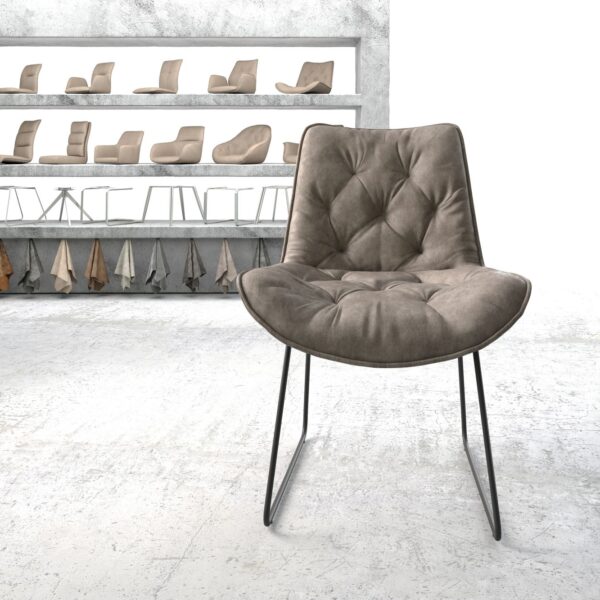 Jídelní židle Taimi-Flex Taupe Vintage Skid Rám Černá