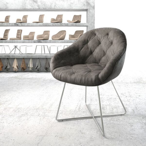 Křeslo Gaio-Flex Anthracite Vintage X-rám nerezová ocel