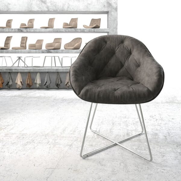Křeslo Gaio-Flex Anthracite Vintage X-rám nerezová ocel