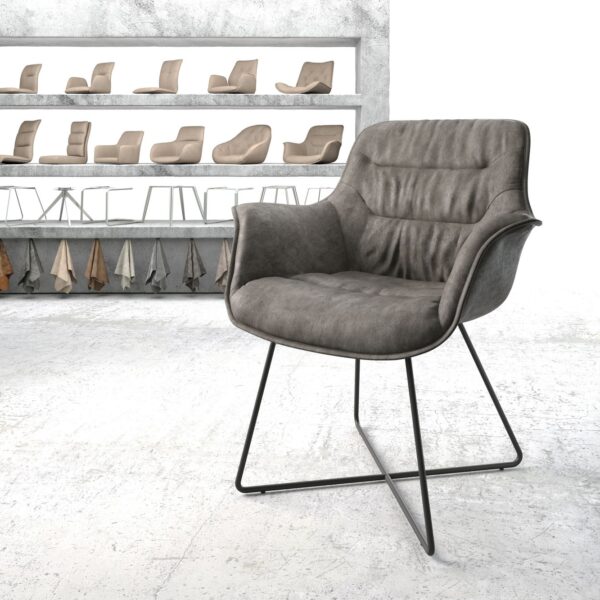 Křeslo Kaira-Flex Anthracite Vintage X-Rám Černá