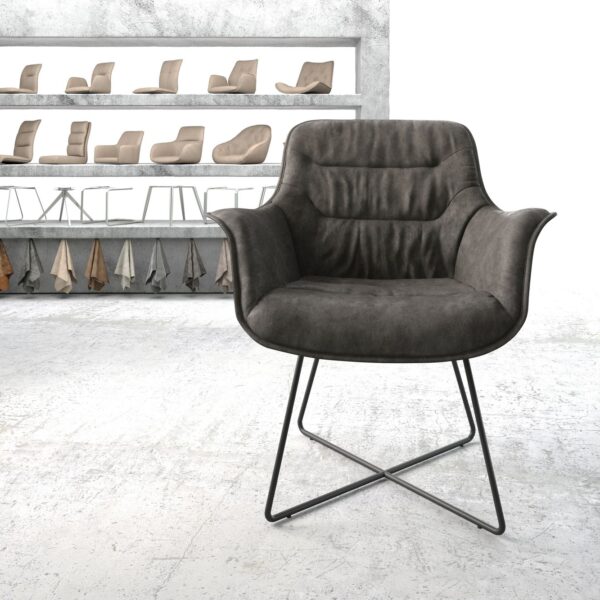 Křeslo Kaira-Flex Anthracite Vintage X-Rám Černá