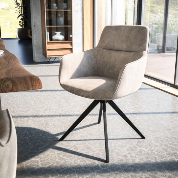 Otočná židle Pejo-Flex Taupe Vintage Cross Rám Edged Černá