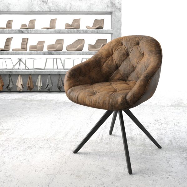 Otočná židle Gaio-Flex Hnědá Vintage Cross Rám Edged Černá