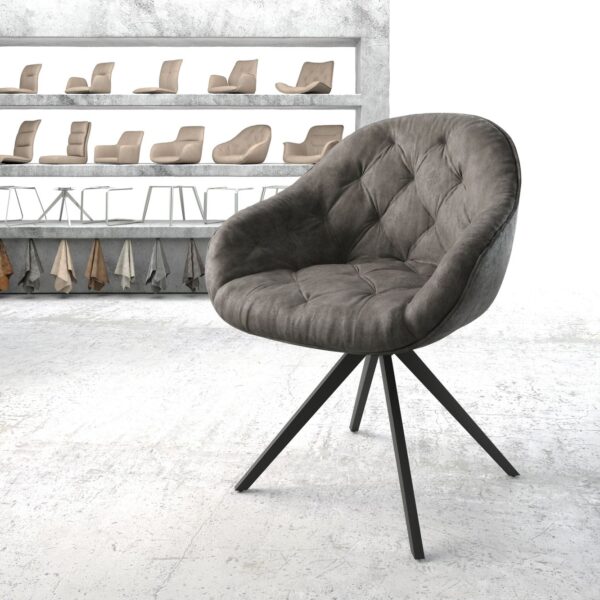 Otočná židle Gaio-Flex Anthracite Vintage Cross Rám Edged Černá