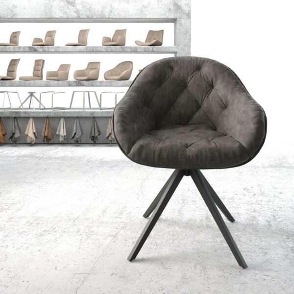 Otočná židle Gaio-Flex Anthracite Vintage Cross Rám Edged Černá