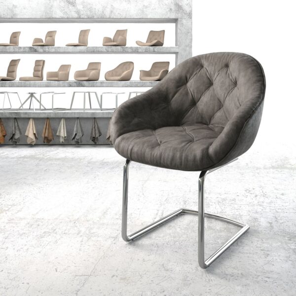 Křeslo Gaio-Flex Anthracite Vintage Cantilever Round chromované
