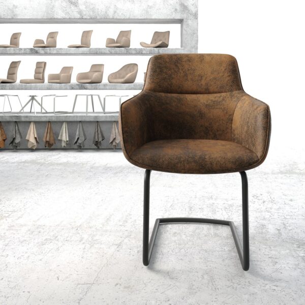 Jídelní židle Pejo-Flex Hnědá Vintage Cantilever Round Černá