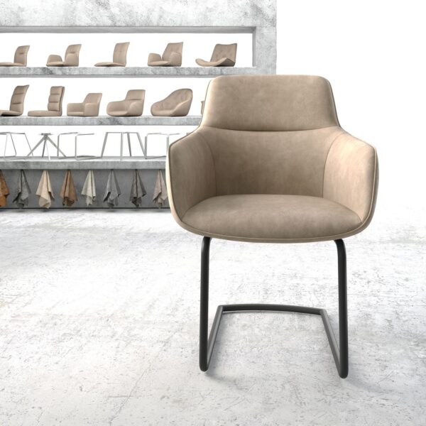 Jídelní židle Pejo-Flex Béžová Vintage Cantilever Round Černá