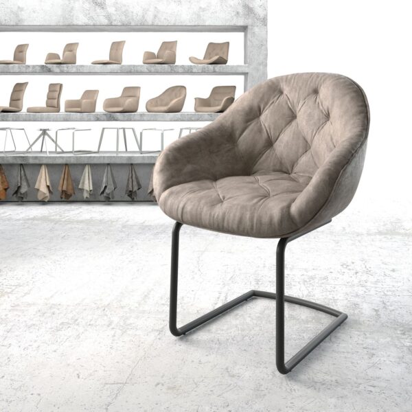 Křeslo Gaio-Flex Taupe Vintage Cantilever Round Černá