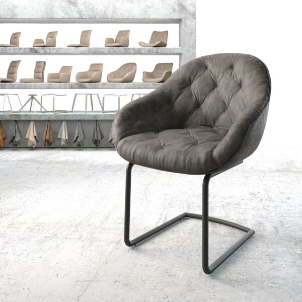 Křeslo Gaio-Flex Anthracite Vintage Cantilever Round Černá