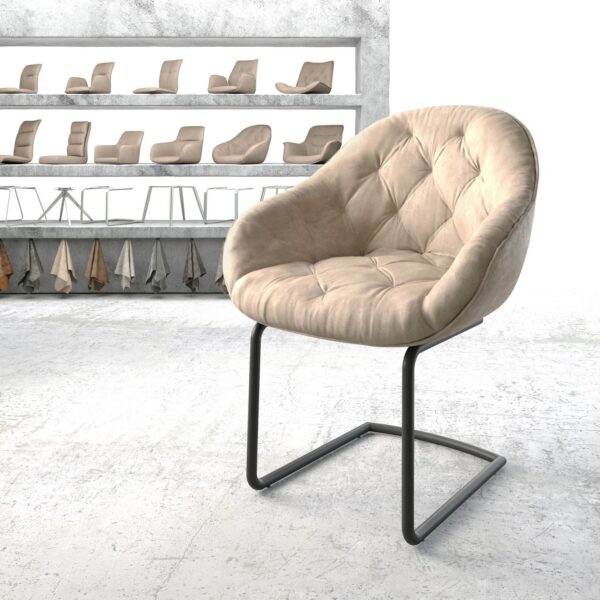 Křeslo Gaio-Flex Béžová Vintage Cantilever Round Černá