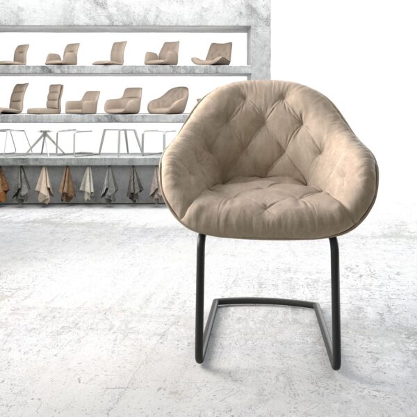 Křeslo Gaio-Flex Béžová Vintage Cantilever Round Černá