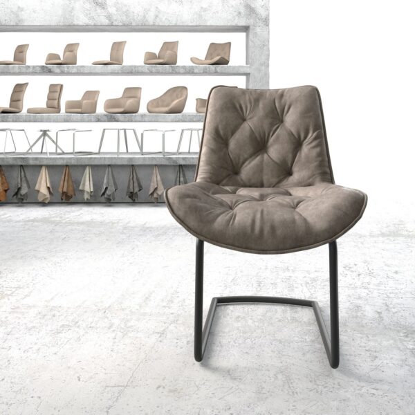 Jídelní židle Taimi-Flex Taupe Vintage Cantilever Round Černá