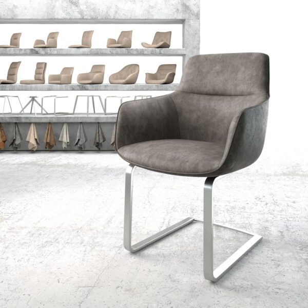 Jídelní židle Pejo-Flex Anthracite Vintage Cantilever Flat Nerezová Ocel