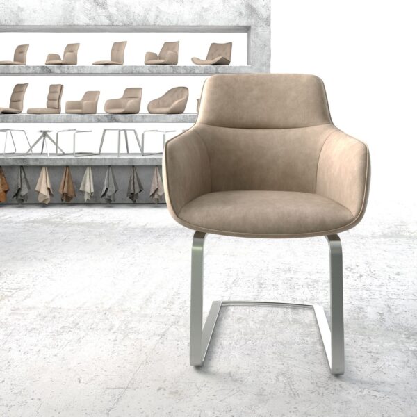 Jídelní židle Pejo-Flex Béžová Vintage Cantilever Flat Nerezová Ocel