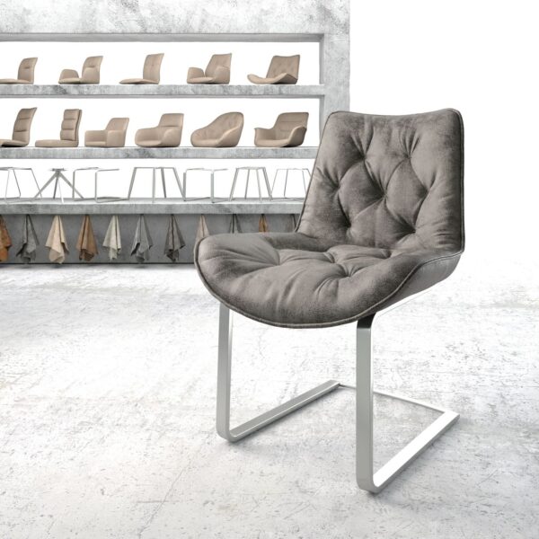 Jídelní židle Taimi-Flex Šedá Vintage Cantilever Flat Nerezová Ocel
