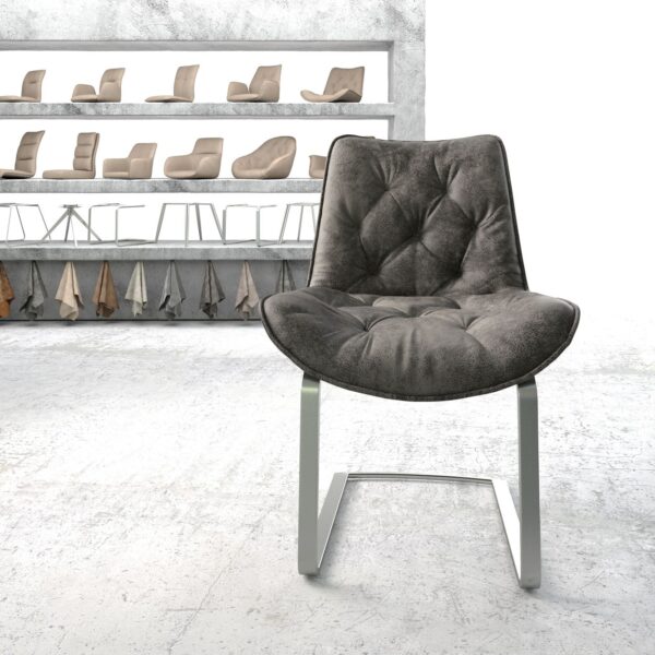 Jídelní židle Taimi-Flex Šedá Vintage Cantilever Flat Nerezová Ocel