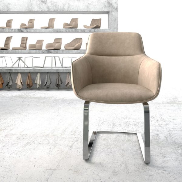 Jídelní židle Pejo-Flex Béžová Vintage Cantilever Flat Chrome Plated